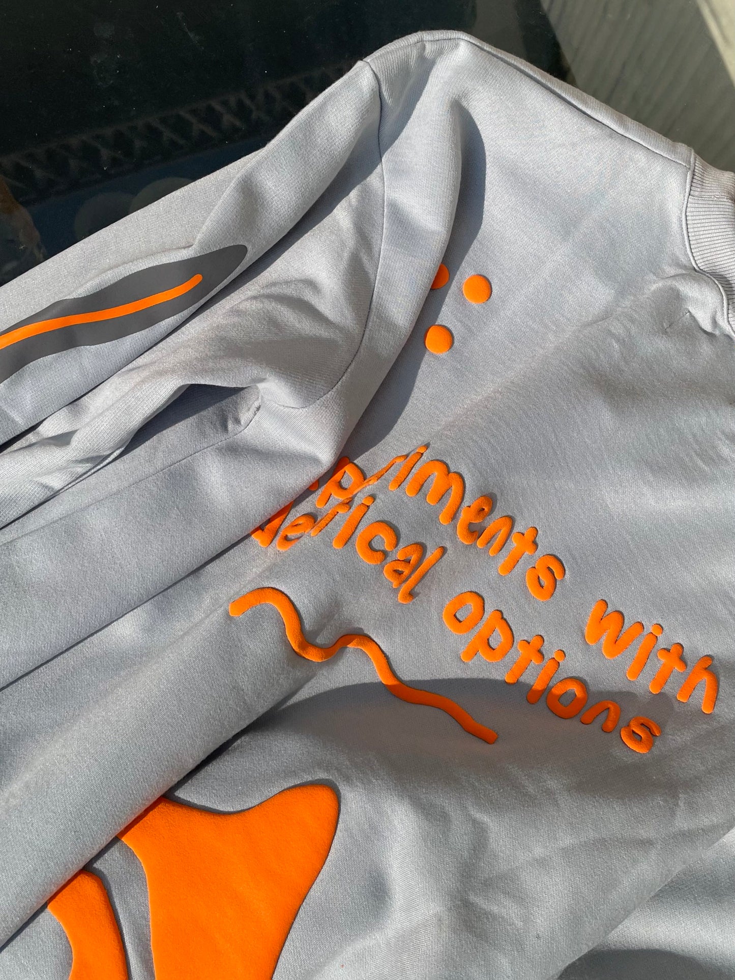 Orange on Grey Sweatshirt