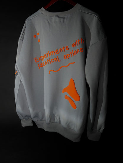 Orange on Grey Sweatshirt