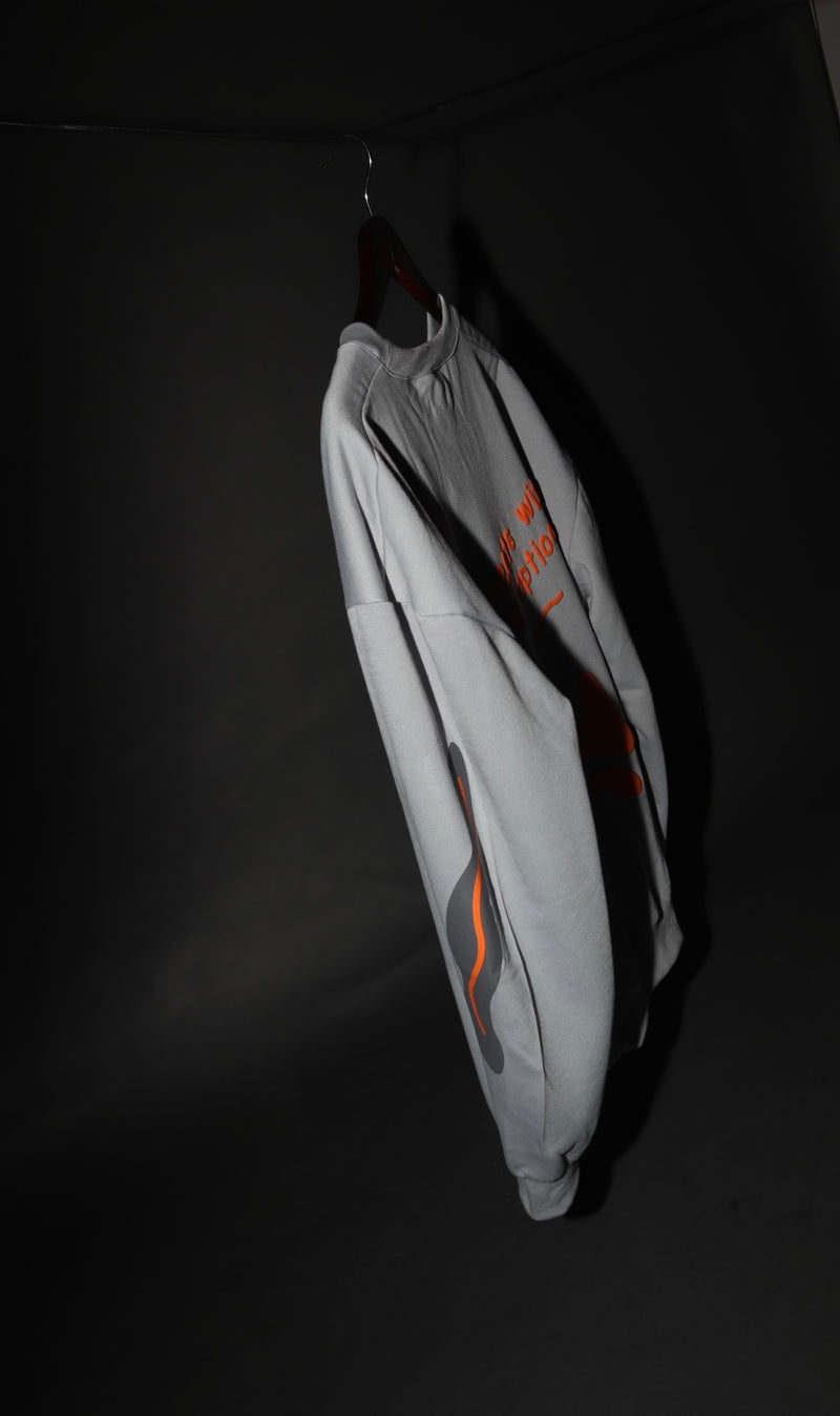 Orange on Grey Sweatshirt