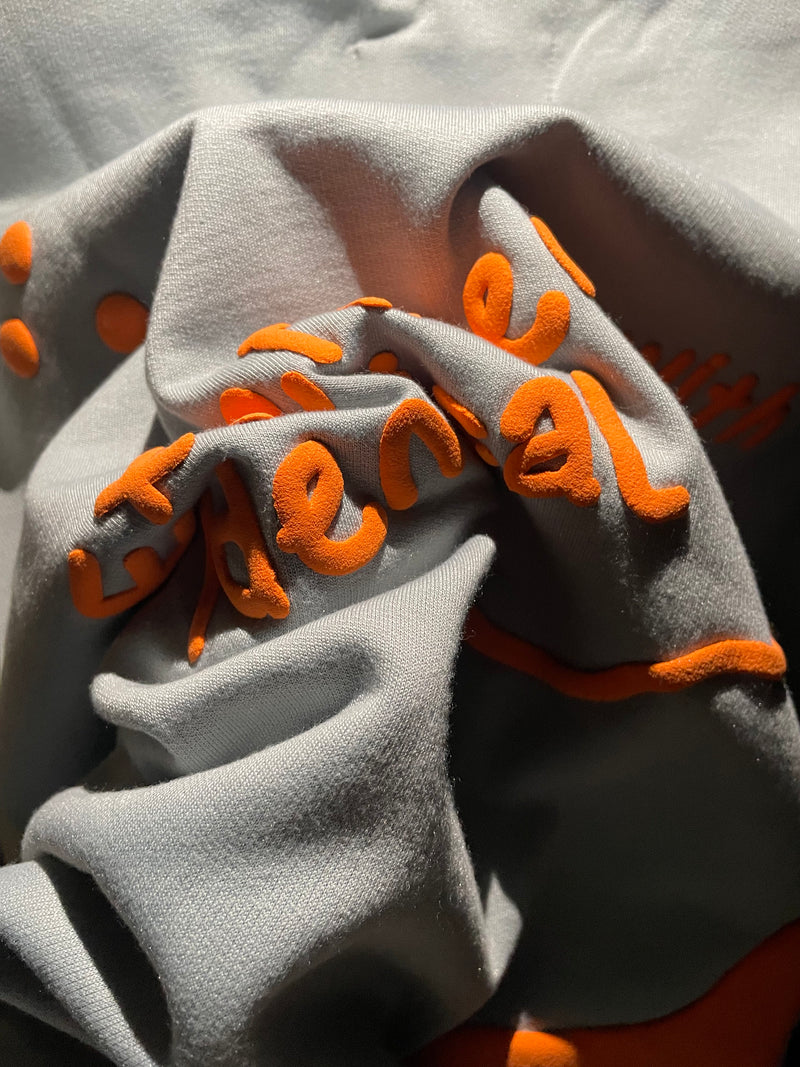 Orange on Grey Sweatshirt